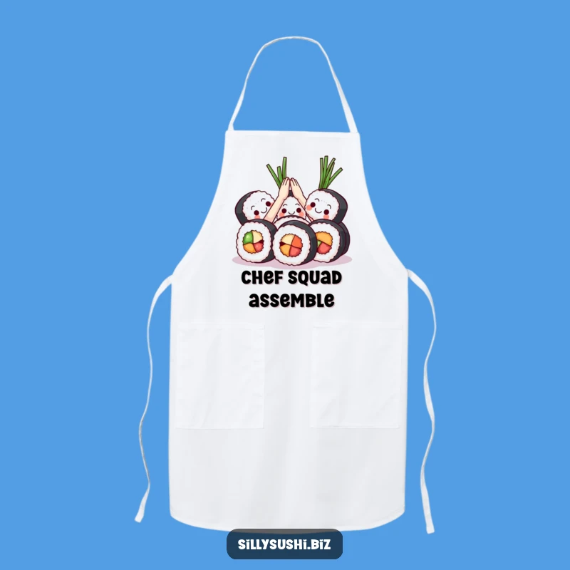 Funny Sushi High Five Apron: Cook Up Fun with This Celebratory Sushi Design, Great Gift