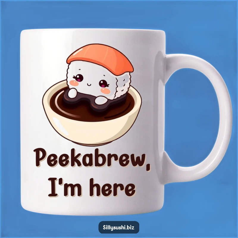 Funny Shy Sushi Mug: Adorable Peek-a-Boo Character, a Perfect Cute and Funny Gift