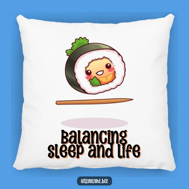 Funny Sushi Chopstick Balance Pillow, Soft Comical Cushion, Cozy Hilarious Gift