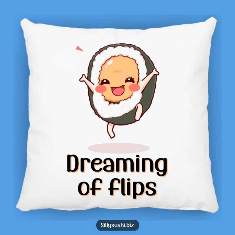 Funny Cartwheel Sushi Pillow: Cozy Comfort with a Spirited Character, Perfect Gift