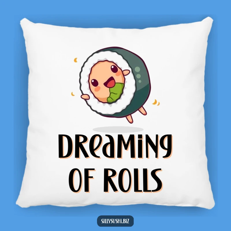 Funny Sushi Pillow: Happy Somersault Roll, Soft & Playful Cushion, Perfect Funny Gift