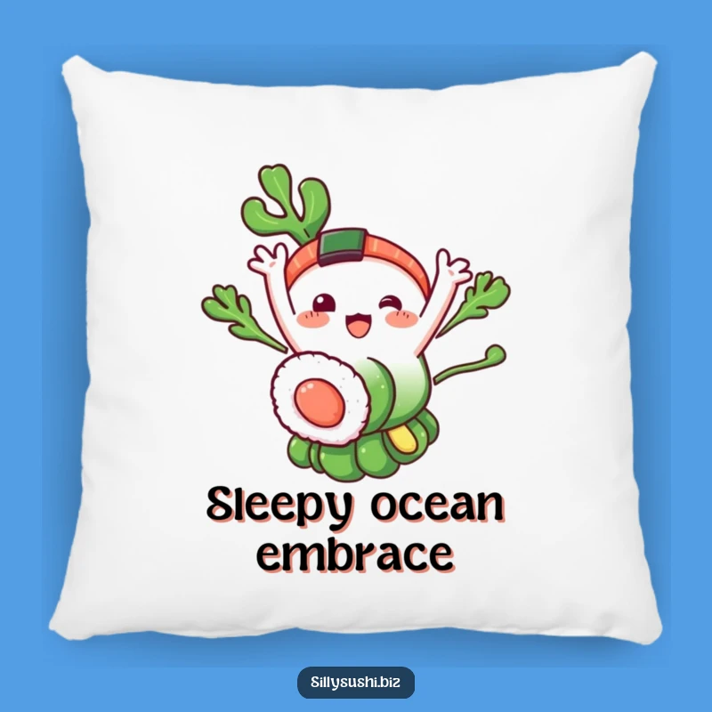 Funny Seaweed Sushi Pillow: Cozy Waving Character for Comfy, Happy Homes