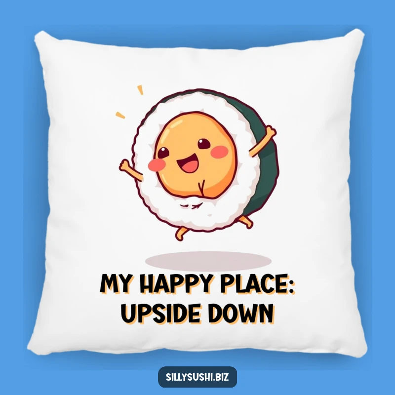 Funny Sushi Cartwheel Pillow, Soft Maki Roll Cushion, Cozy Hilarious Gift for Comfort