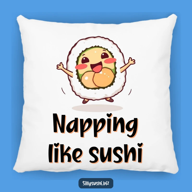 Funny Sushi Dance Pillow: Cozy Energetic Decor, Hilarious Gift for Foodies