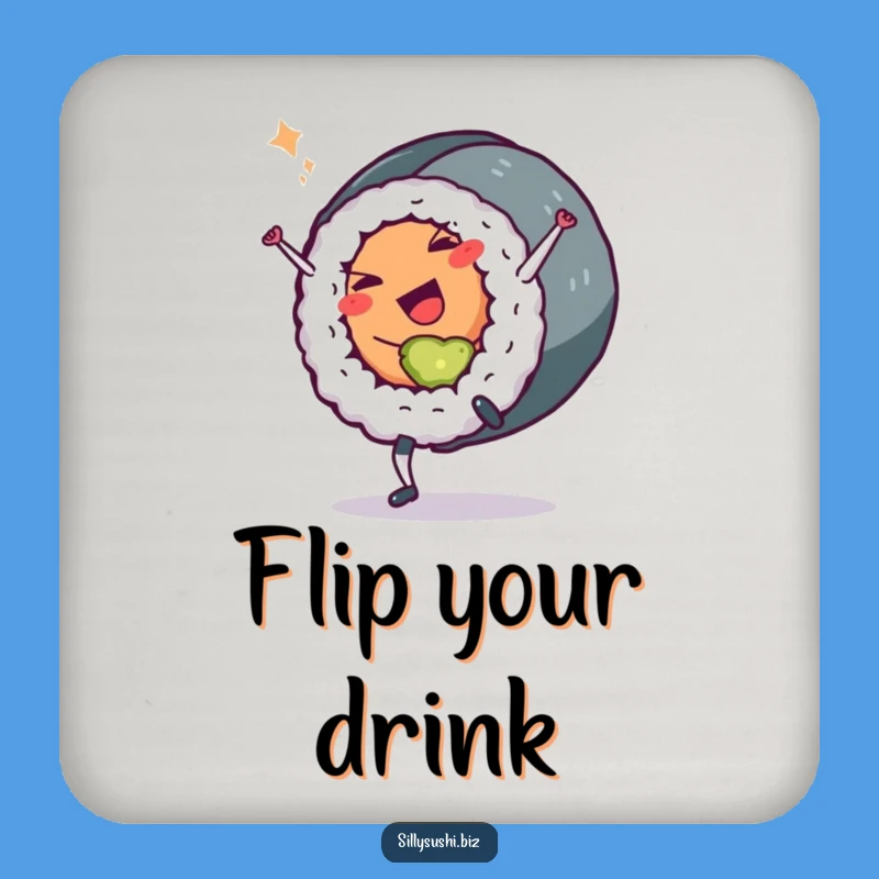 Funny Sushi Roll Coaster Set: Cartwheeling Character, Hilarious Table Protection
