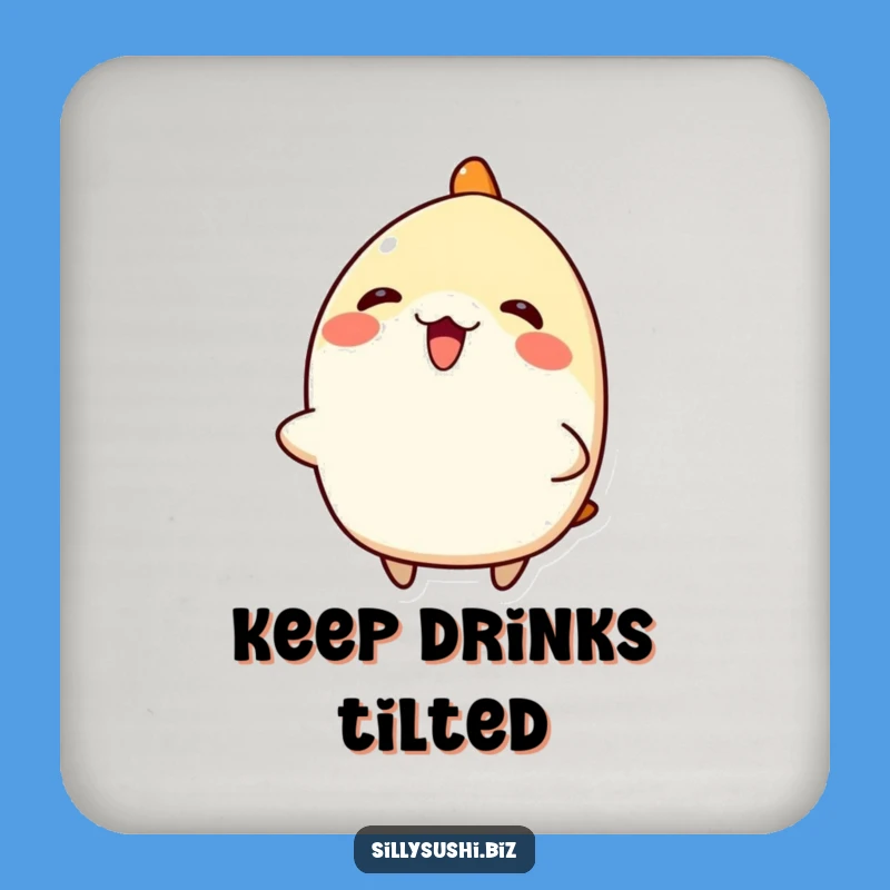 Funny Nigiri Sushi Coaster Set: Enthusiastic Character, Hilarious Table Protection