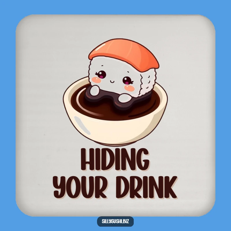 Funny Shy Sushi Coaster Set: Protect Surfaces with Adorable Introvert Vibes, Great Gift