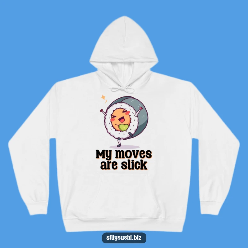 Funny Sushi Roll Hoodie: Cozy Cartwheeling Character for Warm, Playful Gifts