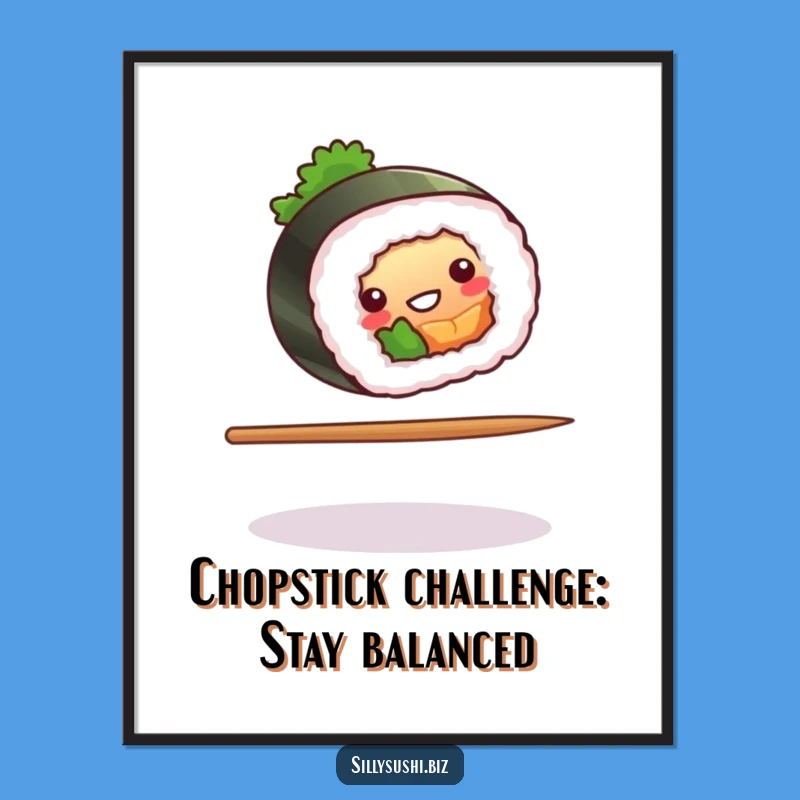Free Printable Wall Art: Balancing Sushi Roll for a Fun Downloadable Decor