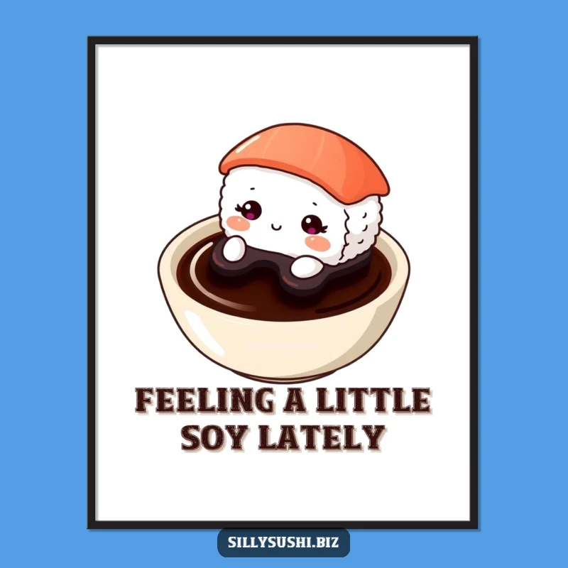 Shy Sushi Art Free Printable: Cute Peek-a-Boo Wall Decor Downloadable!