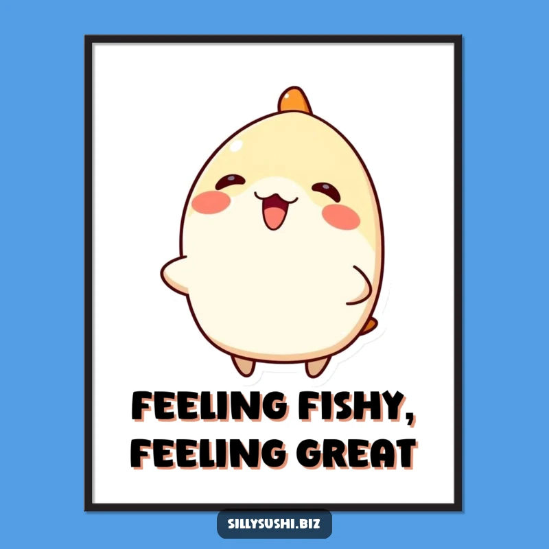 Free Printable Nigiri Wall Art - Funny Sushi Decor Downloadable Gift for Kitchen or Office