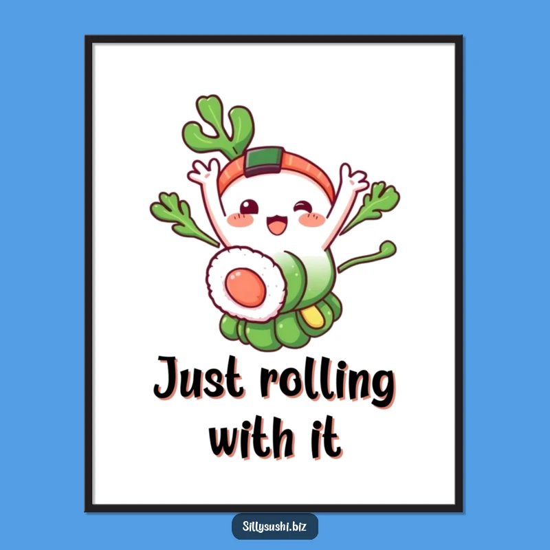 Free Printable Seaweed Sushi Wall Art - Funny Nori Downloadable Decor for Kitchen or Cafe