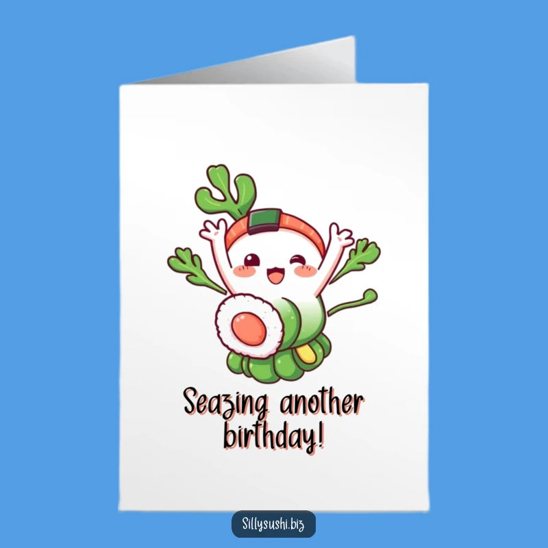 Free Printable Birthday Seaweed Sushi Card - Funny Nori Downloadable Gift for Sushi Lovers