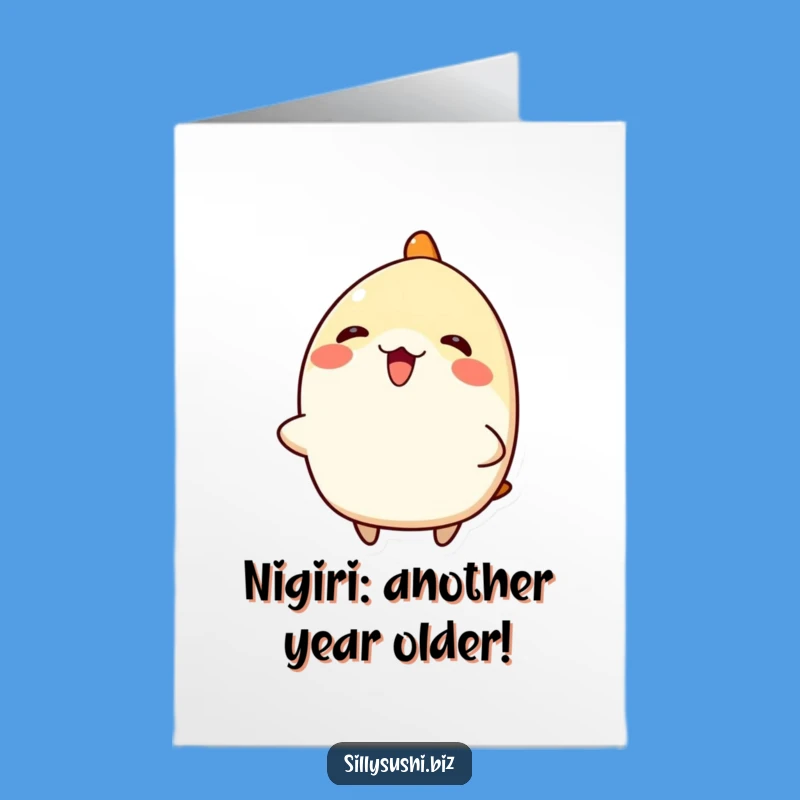 Free Printable Happy Birthday Nigiri Card - Funny Sushi Downloadable Gift for Him or Her