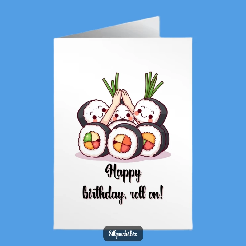 Sushi High Five Birthday Card Free Printable: Celebrate Fun Downloadable Gift!