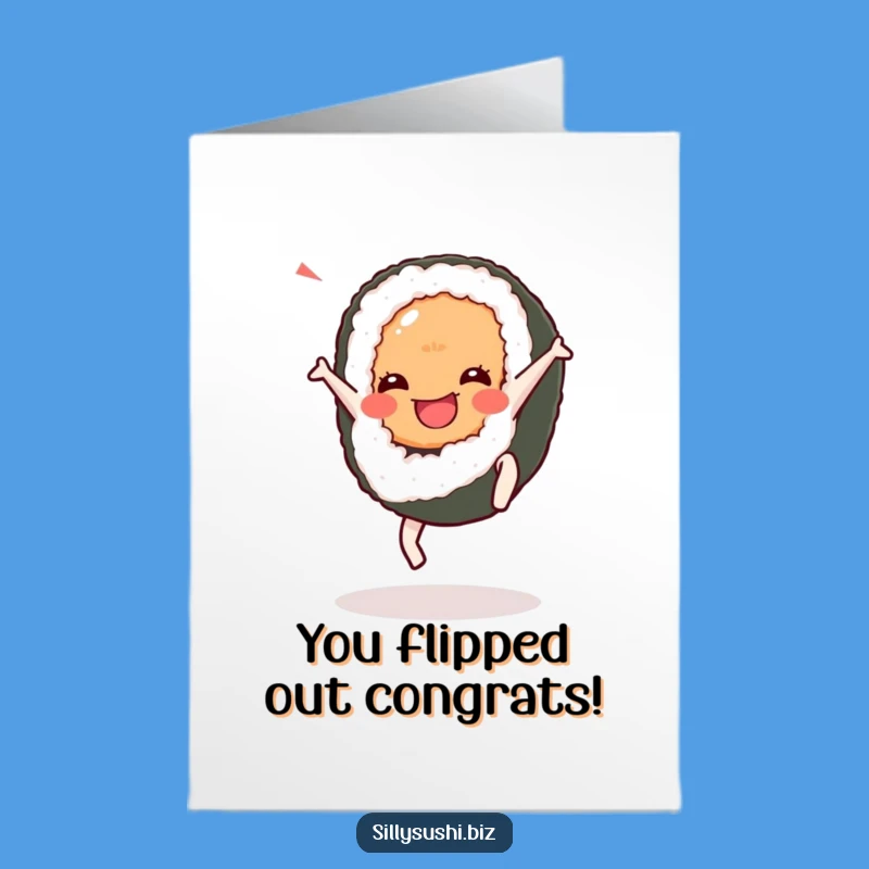 Joyful Sushi Congrats Card Free Printable: Cartwheel Celebration Download!