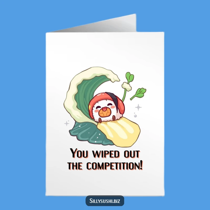 Free Printable Congratulations Card: Sushi on Wasabi Wave for Joyful Downloadable Gift