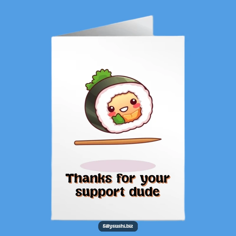 Free Printable Thank You Card: Balancing Sushi for a Grateful Downloadable Gift