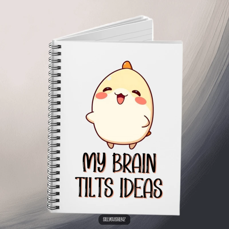 Funny Nigiri Sushi Notebook: A cheerful notebook with a happy, tilted nigiri sushi character, perfect for notes and doodles. A funny gift.