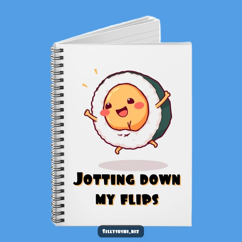Funny Sushi Cartwheel Notebook, Journal Maki Roll, Hilarious Gift for Writers & Dreamers