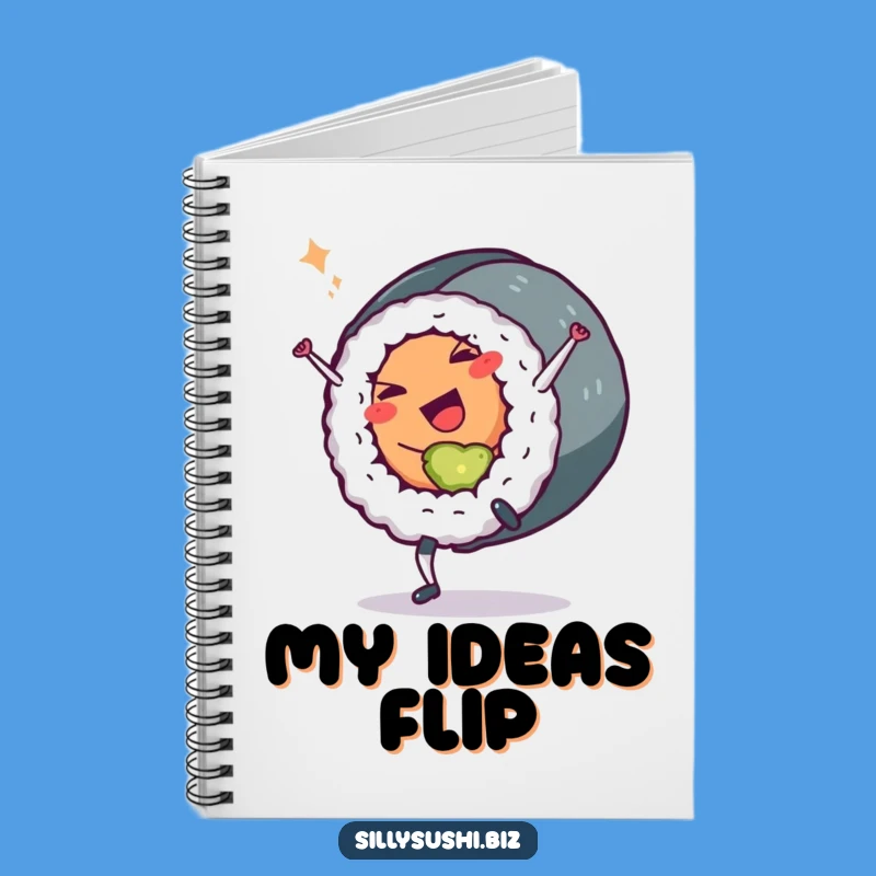 Funny Sushi Roll Notebook: Cartwheeling Character for Notes & Funny Gifts