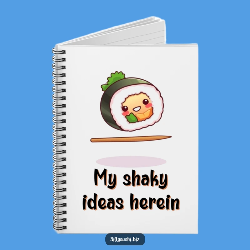 Funny Sushi Chopstick Balance Notebook, Journal Comical Roll, Hilarious Gift for Planners