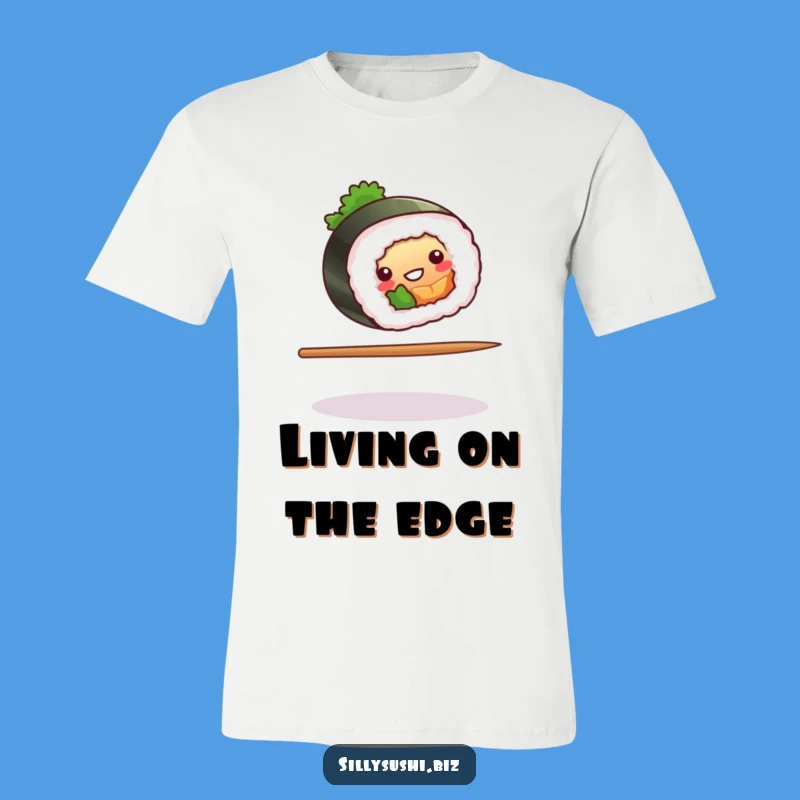 Funny Sushi Chopstick Balance T-Shirt, Comical Roll Tee, Hilarious Foodie Gift