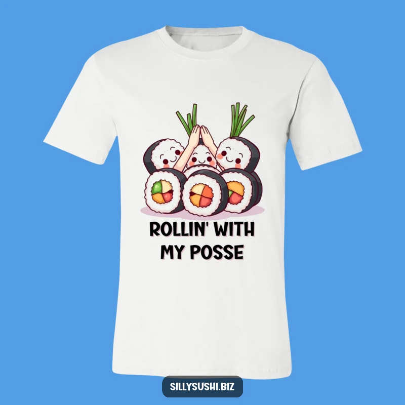 Funny Sushi High Five T-Shirt: Teamwork and Humor on Display, a Great Gift