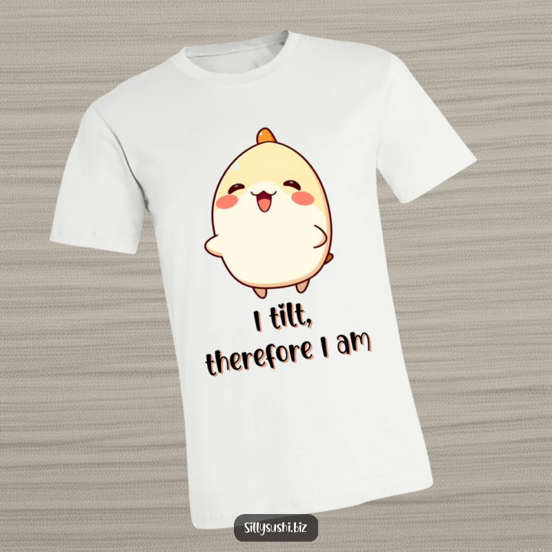 Funny Happy Nigiri T-Shirt: A joyful nigiri sushi character with an eager tilt, bringing smiles and style. A fantastic funny gift idea.