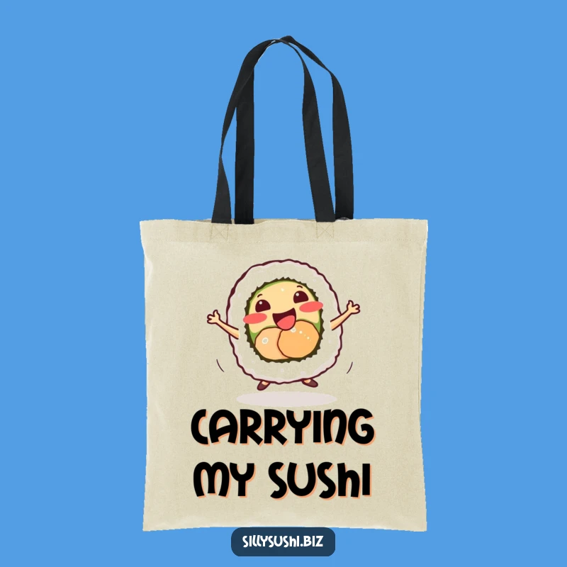 Funny Sushi Dance Tote Bag: Energetic Foodie Accessory, Hilarious Gift