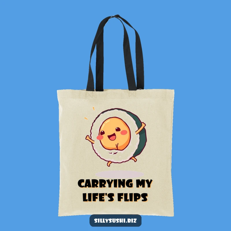Funny Sushi Cartwheel Tote Bag, Spacious Maki Roll Bag, Ideal Hilarious Shopping Gift